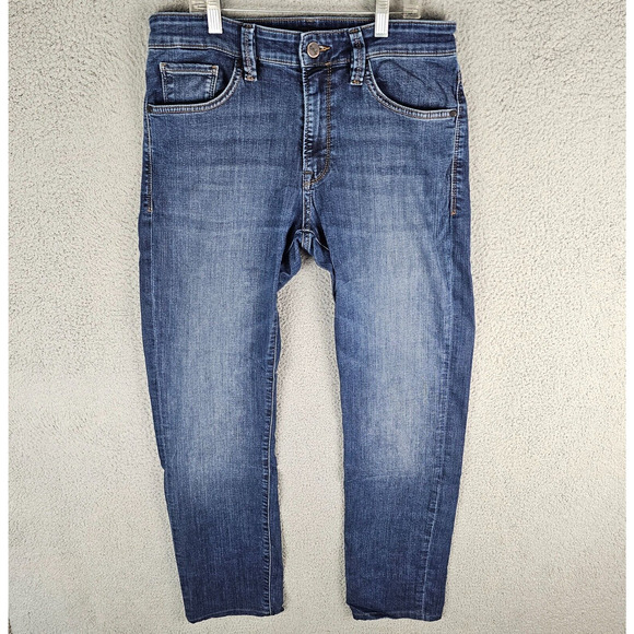 34 Heritage Mens 31x34 Blue Denim Courage Straight Leg Mid Rise Jeans - Picture 1 of 11